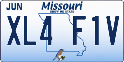 MO license plate XL4F1V