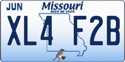 MO license plate XL4F2B