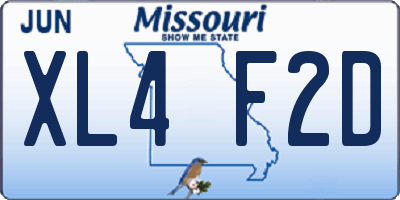 MO license plate XL4F2D