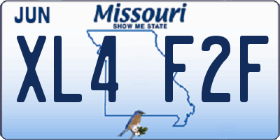 MO license plate XL4F2F