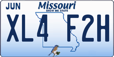 MO license plate XL4F2H