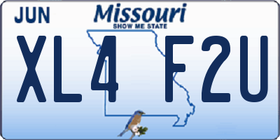 MO license plate XL4F2U