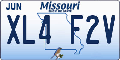MO license plate XL4F2V