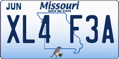 MO license plate XL4F3A