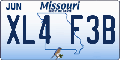 MO license plate XL4F3B