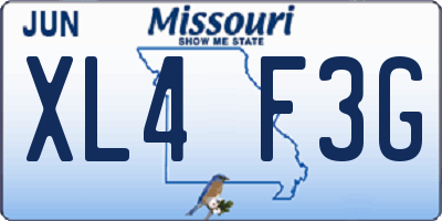 MO license plate XL4F3G
