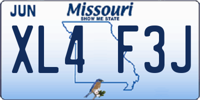 MO license plate XL4F3J