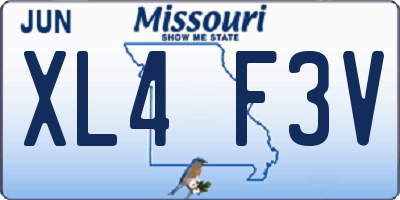 MO license plate XL4F3V