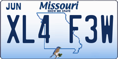 MO license plate XL4F3W