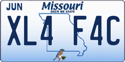 MO license plate XL4F4C