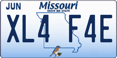 MO license plate XL4F4E