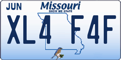 MO license plate XL4F4F