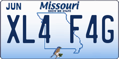 MO license plate XL4F4G