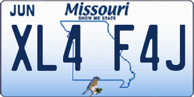 MO license plate XL4F4J