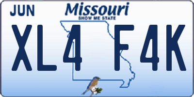MO license plate XL4F4K