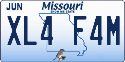 MO license plate XL4F4M