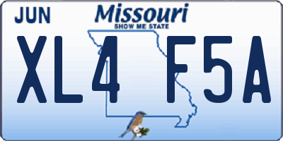 MO license plate XL4F5A