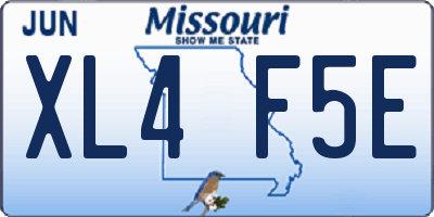 MO license plate XL4F5E