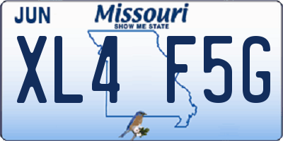 MO license plate XL4F5G