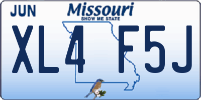 MO license plate XL4F5J