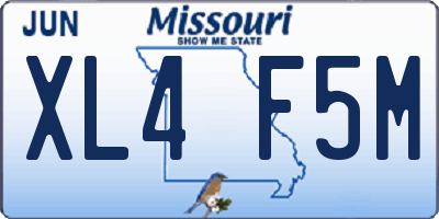 MO license plate XL4F5M