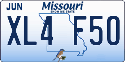 MO license plate XL4F5O