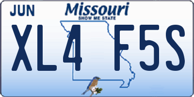 MO license plate XL4F5S