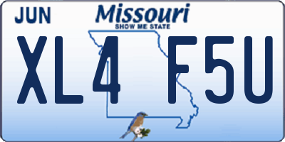 MO license plate XL4F5U