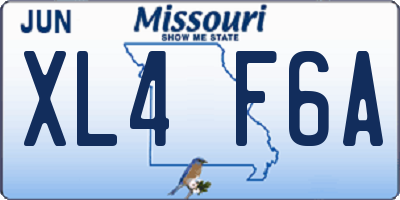 MO license plate XL4F6A