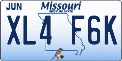 MO license plate XL4F6K