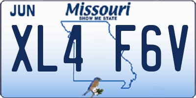 MO license plate XL4F6V