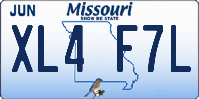 MO license plate XL4F7L