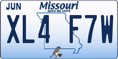 MO license plate XL4F7W
