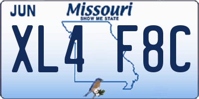 MO license plate XL4F8C