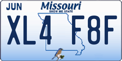 MO license plate XL4F8F