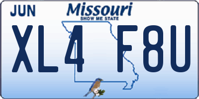 MO license plate XL4F8U