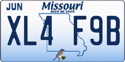 MO license plate XL4F9B