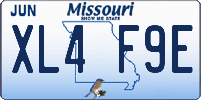 MO license plate XL4F9E