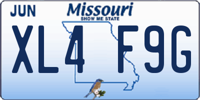 MO license plate XL4F9G