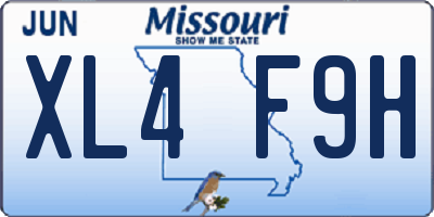 MO license plate XL4F9H