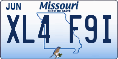 MO license plate XL4F9I