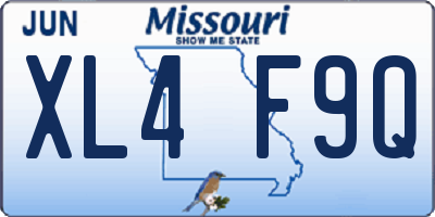MO license plate XL4F9Q