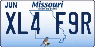 MO license plate XL4F9R