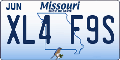 MO license plate XL4F9S