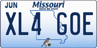 MO license plate XL4G0E