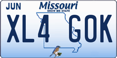 MO license plate XL4G0K