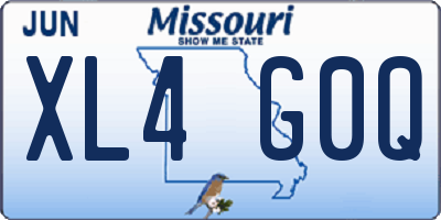 MO license plate XL4G0Q