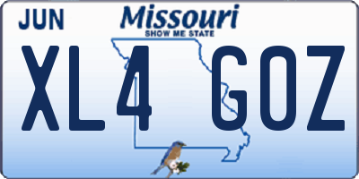 MO license plate XL4G0Z