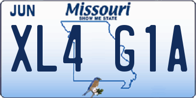 MO license plate XL4G1A
