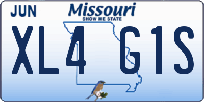 MO license plate XL4G1S